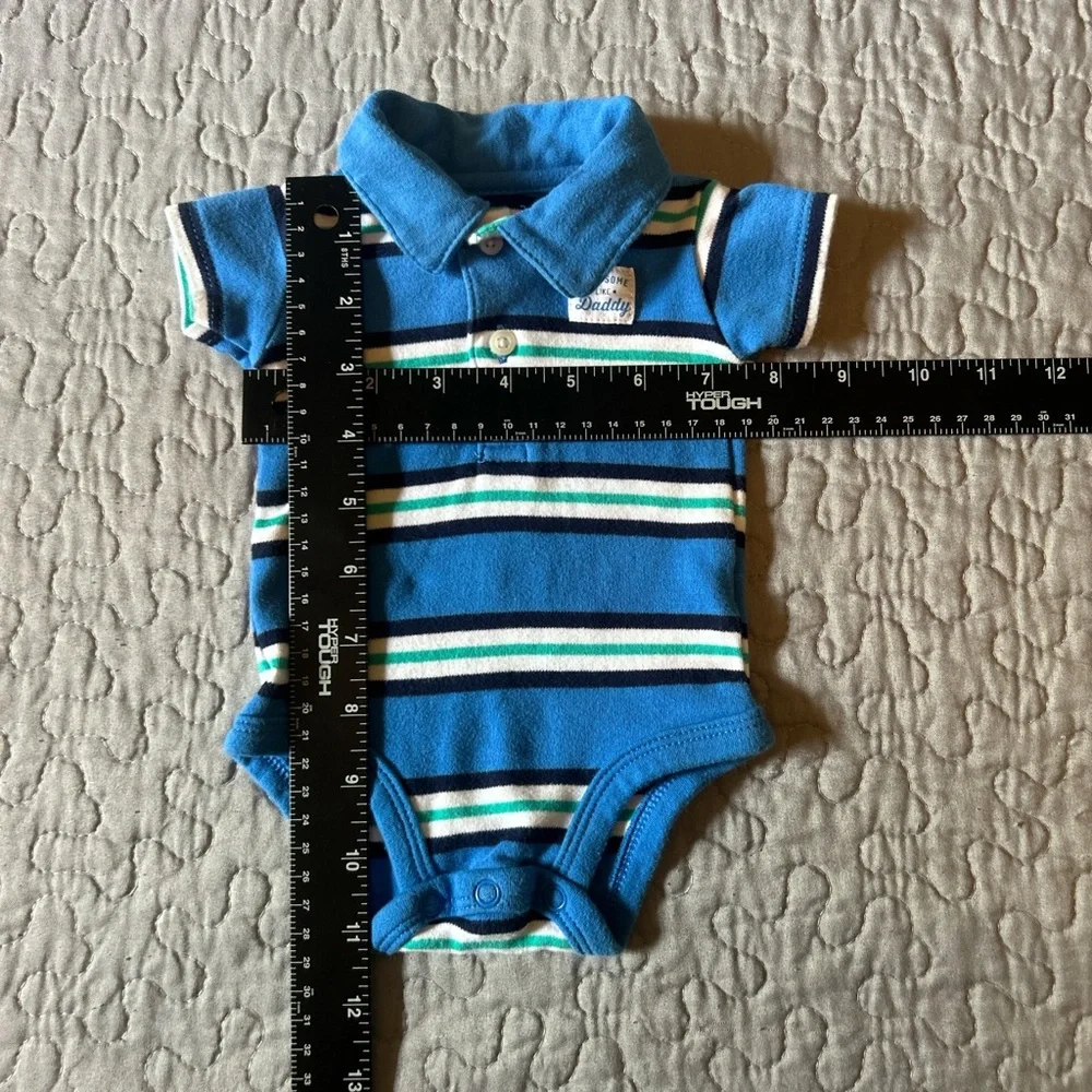 Carter's Blue and White Striped Bodysuit